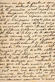 Handwritten Prints: Used paper sheet. Grunge vintage texture background. Unreadable handwritten text