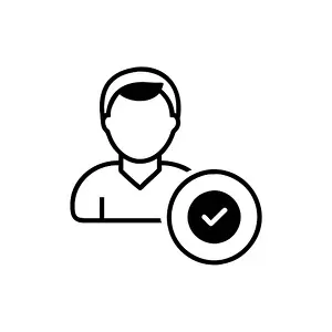 Verified Prints: User Profile Icon with Verified Checkmark Symbol