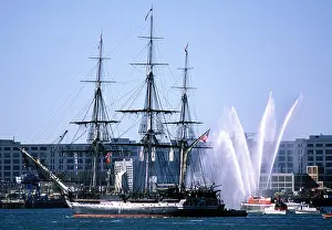 Sailing Vessel Prints: USS Constitution, Boston Harbor