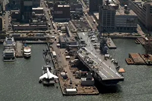 Us Navy Prints: USS Intrepid and Concorde Hudson River Manhattan New York