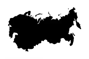 Vector Graphic Prints: USSR country black silhouette on white