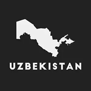 Infographics Prints: Uzbekistan icon. Country map on dark background