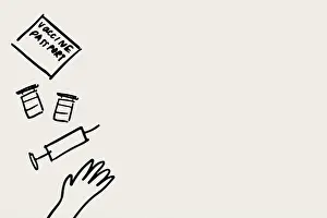 Blank Space Prints: Vaccination hand drawn vector, health concept