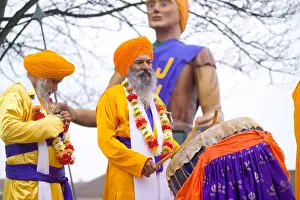 Followers Prints: Vaisakhi festival in Gravesend Kent with parade and crowds