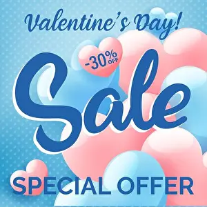 Percent Prints: Valentines day shopping sale invitation poster