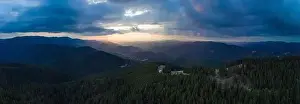Mountain Life Prints: Valley of Balkan mountains is covered with fog