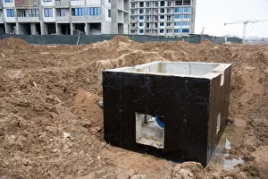 Drainage Prints: Valve pit for underground piping networks on construction site