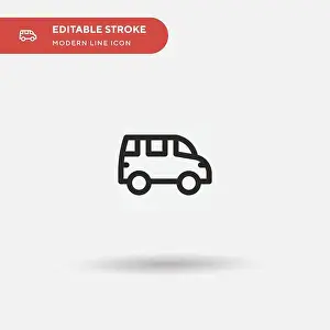 Delivering Prints: Van Simple vector icon. Illustration symbol design template for web mobile UI element