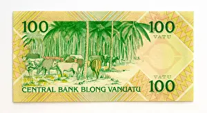 Bank Note Prints: Vanuatu 100 One Hundred Vatu Bank Note