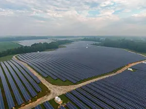 Solar Farm Prints: Various Day Time Drone Images Of Solar Panels: Renewable Energy, Green, Sustainable