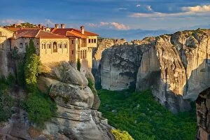 Images Dated 5th September 2017: Varlaam Monastery at sunset, Meteora, Greece