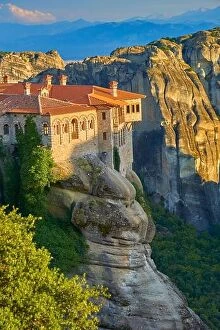 Images Dated 5th September 2017: Varlaam Monastery at sunset time, Meteora, Greece
