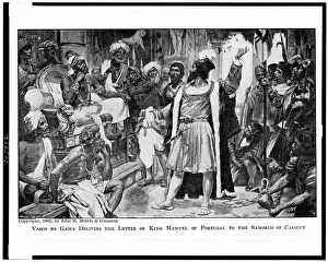 Diplomatic Prints: Vasco da Gama delivers the letter of King Manuel of Portugal to the Samorim of Calicut