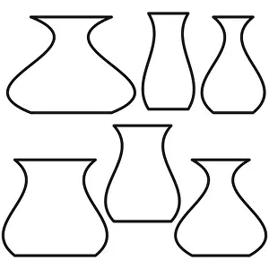 Art Style Prints: Vase silhouettes set. Curved lines outline various vase shapes