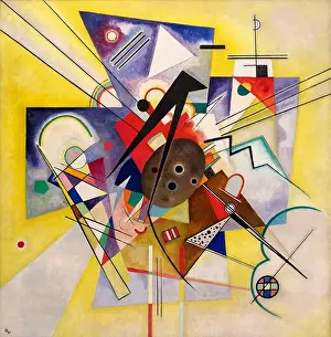 Famous Art Prints: Vasily Kandinsky oil on canvas painting Yellow Accompaniment (Gelbe Begleitung) 1924 in the Solomon R