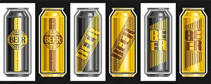 Booze Prints: Vector Beer Cans Set