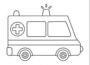 Paramedics Prints: Vector black and white ambulance car