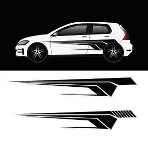 Decal Prints: vector car background decal design. car sticker background