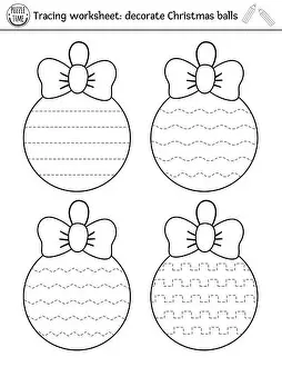 Tracing Prints: Vector Christmas handwriting practice worksheet