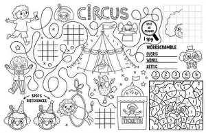 Gymnast Prints: Vector circus placemat for kids