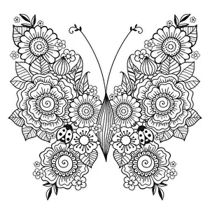 Antistress Prints: Vector coloring book page for adults