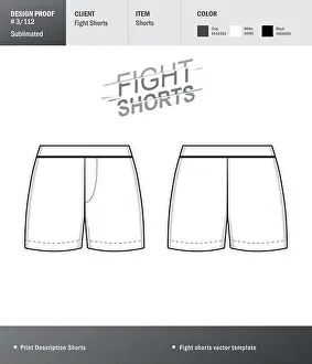 Mens Prints: Vector fight shorts template for your design. Template sport short for your design