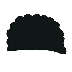 Dumpling Prints: Vector hand drawn dumpling silhouette isolated on white background