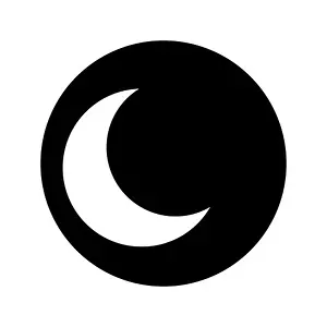 Moonlight Prints: Vector icon of moon. Black background
