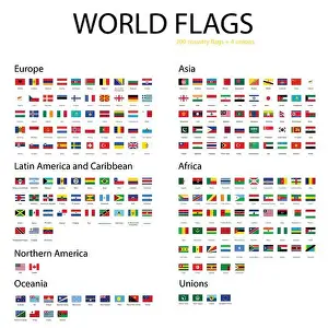 Unions Prints: Vector icon set, collection world flags