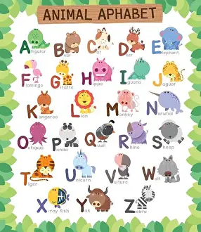 Alligator Prints: Vector illustration of Animals alphabet for kids