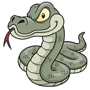 Viper Prints: Vector illustration of Cartoon Snake