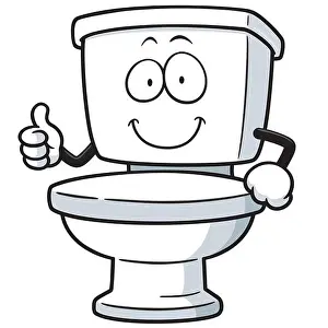 Hygienic Prints: Vector Illustration of Cartoon toilet