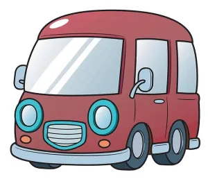 Carry Prints: Vector illustration of Cartoon Van