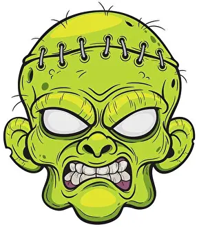 Cruel Prints: Vector illustration of Cartoon Zombie face
