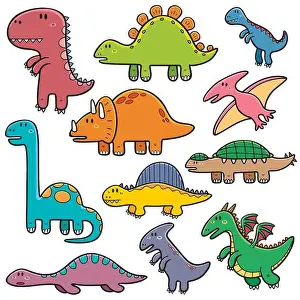 Vector illustration of Dinosaurs cartoon characters