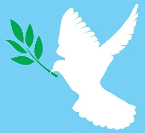 Forgiveness Prints: vector illustration of a dove with olive branch