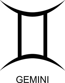 Vector illustration of gemini greek zodiac sign symbol