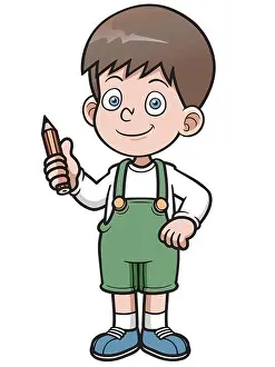 Scalable Prints: Vector illustration of Genius Boy cartoon