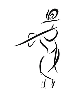 Krishna Prints: Vector illustration of lord Krishna with flute isolated on white background