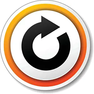 Refresh Prints: Vector illustration of orange and black icon for refresh