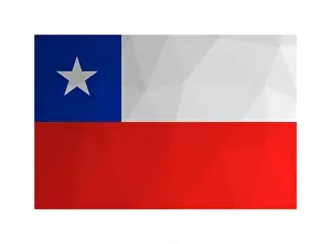 Polygonal Prints: Vector isolated illustration. National chilean flag with five-pointed star and in white