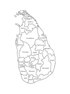 Vector isolated illustration of simplified administrative map of Sri Lanka