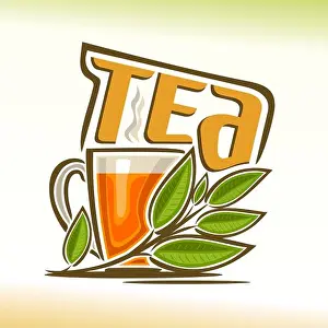 Green Tea Prints: Vector logo for tea