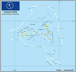 Cartography Prints: Vector map of Chuuk State, Federated States of Micronesia