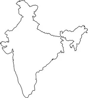 Subcontinent Prints: vector map of India isolated on a transparent background, Detailed map of India
