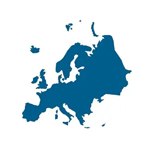 Continents Prints: Vector map silhouette of Europe