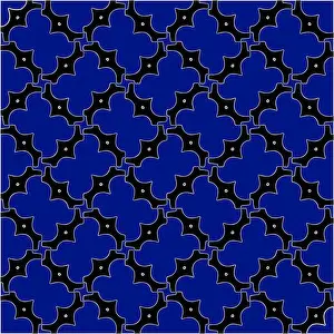 Lace Prints: vector pattern in geometric ornamental style. Black and white and blue pattern