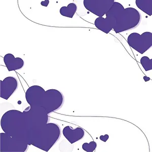 Empty Space Prints: Vector purple heart side border background