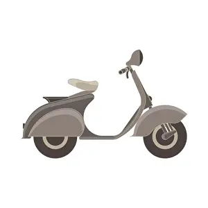 Moped Prints: Vector scooter flat icon isolated side view