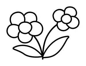 Print Vector Vectors Prints: Vector simple black and white flower icon